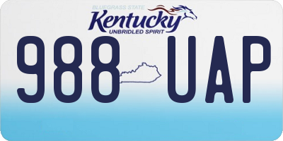 KY license plate 988UAP