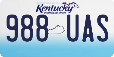 KY license plate 988UAS