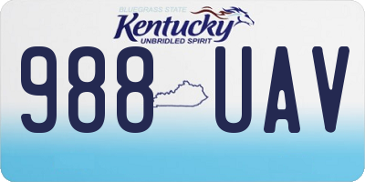 KY license plate 988UAV