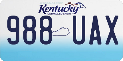 KY license plate 988UAX
