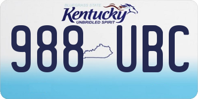 KY license plate 988UBC