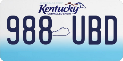 KY license plate 988UBD