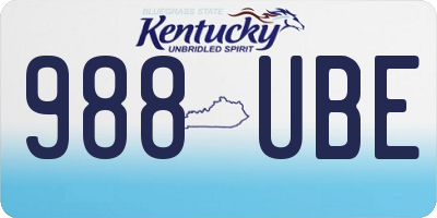 KY license plate 988UBE