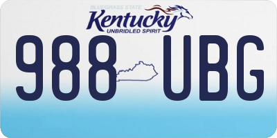 KY license plate 988UBG