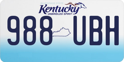 KY license plate 988UBH