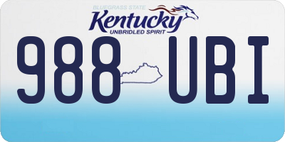KY license plate 988UBI