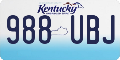 KY license plate 988UBJ