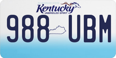 KY license plate 988UBM
