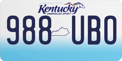 KY license plate 988UBO