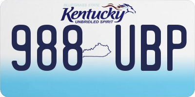 KY license plate 988UBP