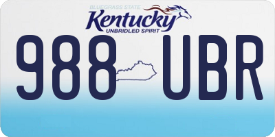 KY license plate 988UBR