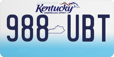 KY license plate 988UBT