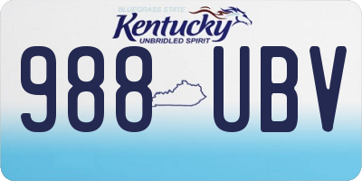 KY license plate 988UBV