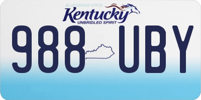 KY license plate 988UBY