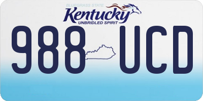 KY license plate 988UCD