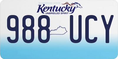 KY license plate 988UCY