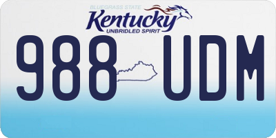 KY license plate 988UDM