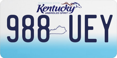KY license plate 988UEY