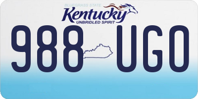 KY license plate 988UGO