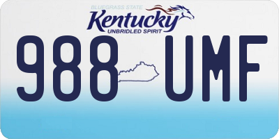 KY license plate 988UMF