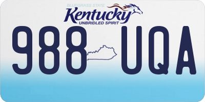 KY license plate 988UQA
