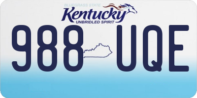KY license plate 988UQE