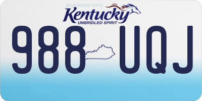 KY license plate 988UQJ