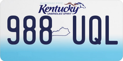 KY license plate 988UQL