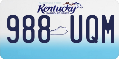KY license plate 988UQM