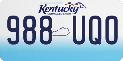KY license plate 988UQO