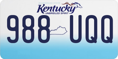 KY license plate 988UQQ