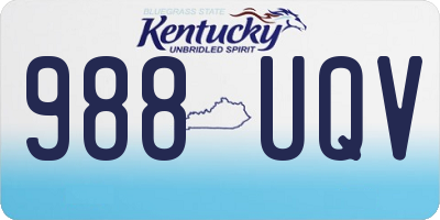KY license plate 988UQV