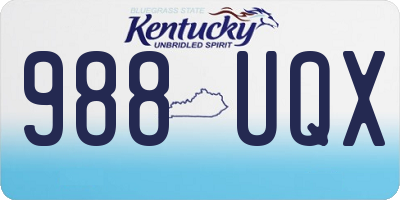 KY license plate 988UQX