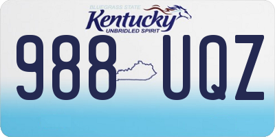 KY license plate 988UQZ