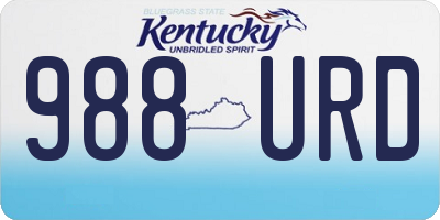 KY license plate 988URD