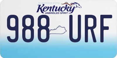 KY license plate 988URF