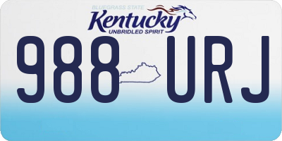 KY license plate 988URJ