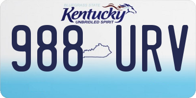 KY license plate 988URV