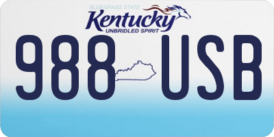 KY license plate 988USB