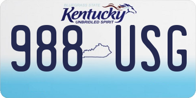 KY license plate 988USG