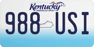 KY license plate 988USI