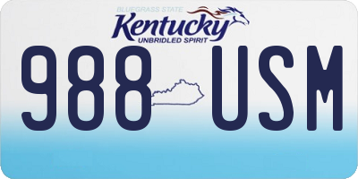 KY license plate 988USM