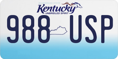 KY license plate 988USP
