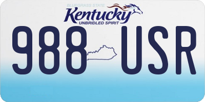 KY license plate 988USR
