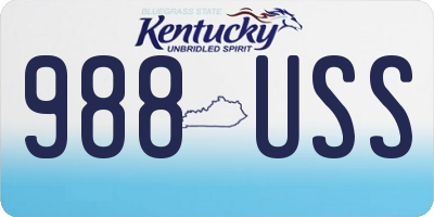 KY license plate 988USS