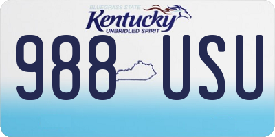 KY license plate 988USU