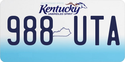 KY license plate 988UTA