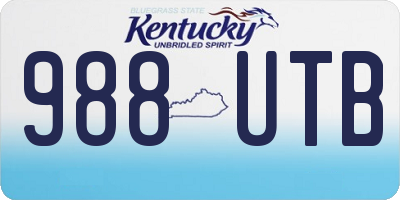 KY license plate 988UTB