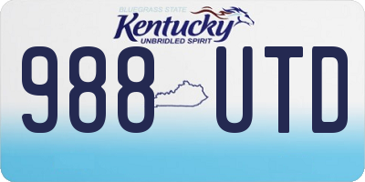 KY license plate 988UTD