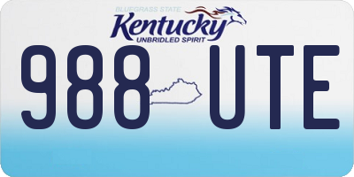 KY license plate 988UTE